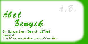 abel benyik business card